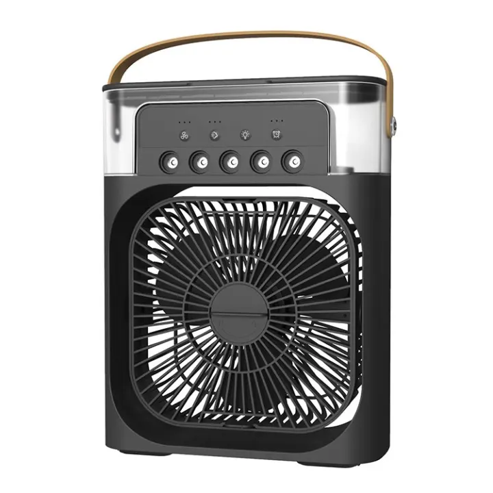 Ventilador portátil de aire acondicionado, humidificador 3 en 1 con USB, luz LED nocturna, nebulizador de agua para el hogar - 1