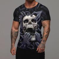 Camiseta 3D De Hombre Con Estampado De Calavera Talla Grande Estilo Casual Verano Manga Corta Transpirable Ropa Diaria - details 9
