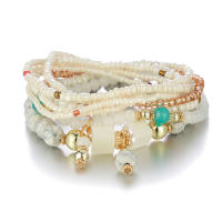 Pulsera Bohemia Colorida De Granos De Arroz Para Mujer Y Hombre Joyería Étnica De Cadena De Bolas Hechas a Mano Regalo De Verano - details 3