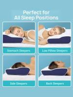 Almohada De Espuma De Memoria 1pc Soporte De Cuello Contorneado Para Dormir Adecuada Para Lados Espalda Y Estómago Mejora El Sueño - details 3