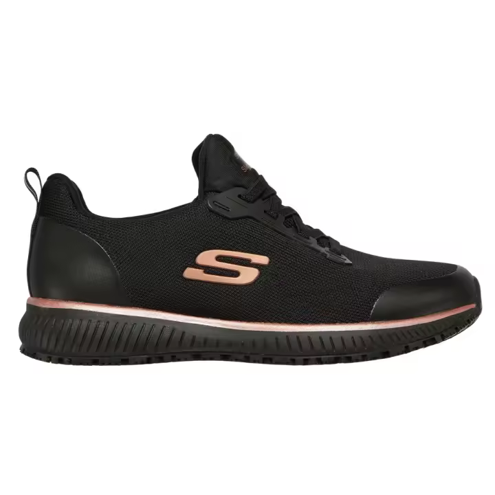 Zapatillas Skechers Squad Sr Negro Dorado Rosado 77222Ec-Bkrg Trabajo Mujer - 1