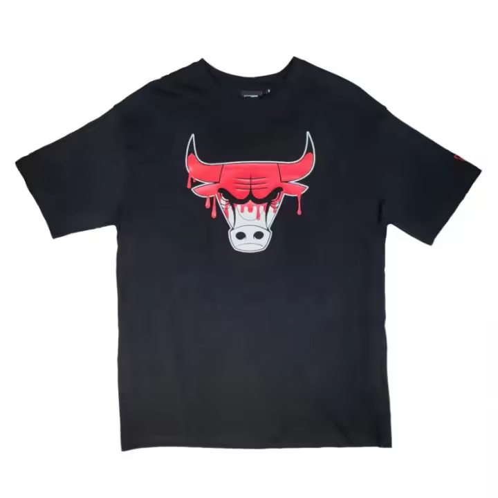 Camiseta Chicago Bulls "NBA Drip Logo" New Era , Oversized en negro - 1