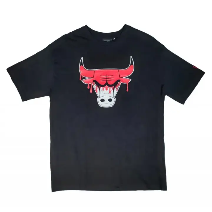 Camiseta Chicago Bulls "NBA Drip Logo" New Era , Oversized en negro - 1