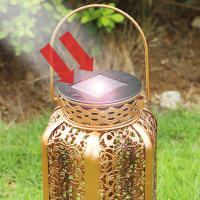 Lámpara Solar LED Retro De Hierro Con Mango Para Decoración De Camino Exterior Luz De Metal Vintage Fuente De Energía Solar - details 7