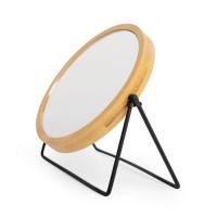 STARLEY-Espejo De Maquillaje De Doble Cara Con Marco De Bambú Y Aumento,Espejo Redondo Giratorio Con Soporte,Espejo de tocador pequeño,19,5 x 19 cm Ø15cm - details 2
