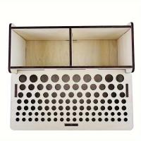 Caja De Almacenamiento De Madera YOMDID 1PC Herramienta De Cuero Organizador Soporte Para Pinceles De Pintura Multifuncional Para Herramientas De Manualidades - details 4