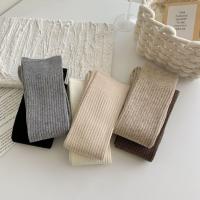 Calcetines Altos De Oveja Para Mujer Estilo Universidad Otoño Invierno Color Sólido Casual Cálido De Lana Y Cashmere Paquete De 2 Pares - details 8
