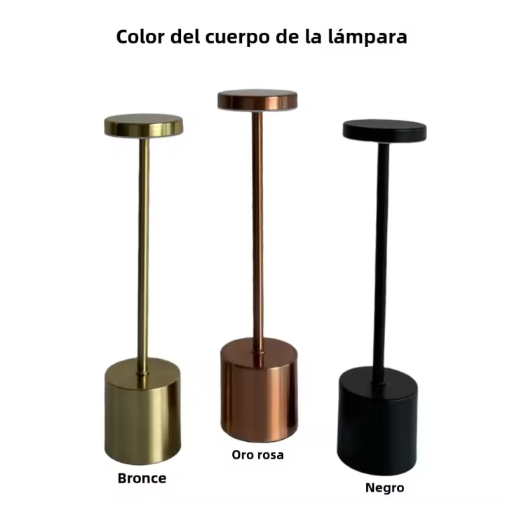 Lámpara De Mesa LED Recargable Tipo C Con Interruptor Táctil Luz Nocturna Portátil Para Decoración De Club Bar Sala Exterior 3 Colores - 1