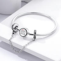 Cadena De Seguridad Platinada De Plata Con Bolas Para Pulsera Original Joyería Hecha a Medida Clip De Estopilla Charm Adecuado Para Joyería - details 34