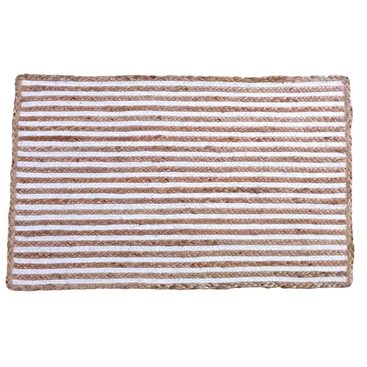 Alfombra Moorea 60x110 Cm - Yute y Algodón - Aspecto Natural y Sobrio - 1