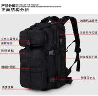 Mochila táctica de ataque 3P mediana, para aficionados militares, para exteriores, para montañismo, con camuflaje, 35 l - details 6