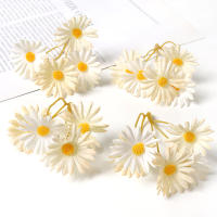 5/10/20Pcs Flores Artificiales De Margarita Decoración Para Hogar Y Bodas Accesorios Para Guirnaldas DIY De Tela Silken - details 12