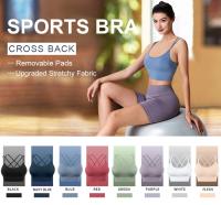 Deportivo De Mujer En Nylon Con Espalda Cruzada Y Aros Sin Costuras Almohadillado Para Gimnasio Yoga Correr Top Corto Transpirable - details 7