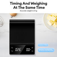 Báscula De Café Precisión Alta 3kg/0.1g Con Pantalla LCD Retroiluminada Y Timer Accesorios De Cocina Digital ABS+Silicona - details 3
