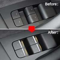 7Pcs Pegatinas De Botón De Elevación De Ventana Para Coche ABS Cromado Para Tesla Model 3 Model Y Accesorios 2016-2024 - details 2