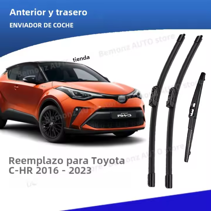 Limpiaparabrisas Delantero Y Trasero LHD Para Toyota C-HR CHR C HR 2016-2023 Accesorios De Ventanas 3pc Material De Goma Natural - 1