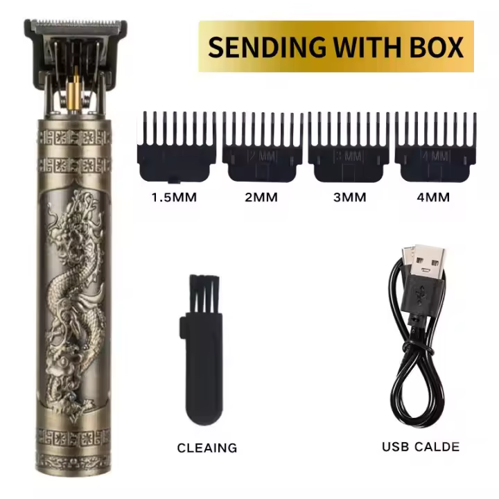 Cortador de pelo Eléctrico metálico para hombre, recargable - 1