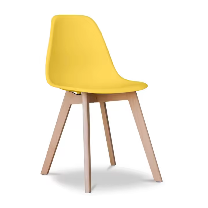 ORION91 Silla ARA Color Amarillo Curry y Patas Haya 46x55x83 cm Comedor Oficina Salón Teletrabajo Cocina – SpazioLuzio - 1