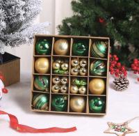 Pack 42 unds Bolas de Navidad, Exquisitas Bolas Navidad 6CM & 3CM Pintadas, Bolas Arbol de Navidad Brillantes, Juego de Bolas de Navidad Grandes Mini de dos Colores para Mezclar y Combinar (Verde, Dorado) - details 1