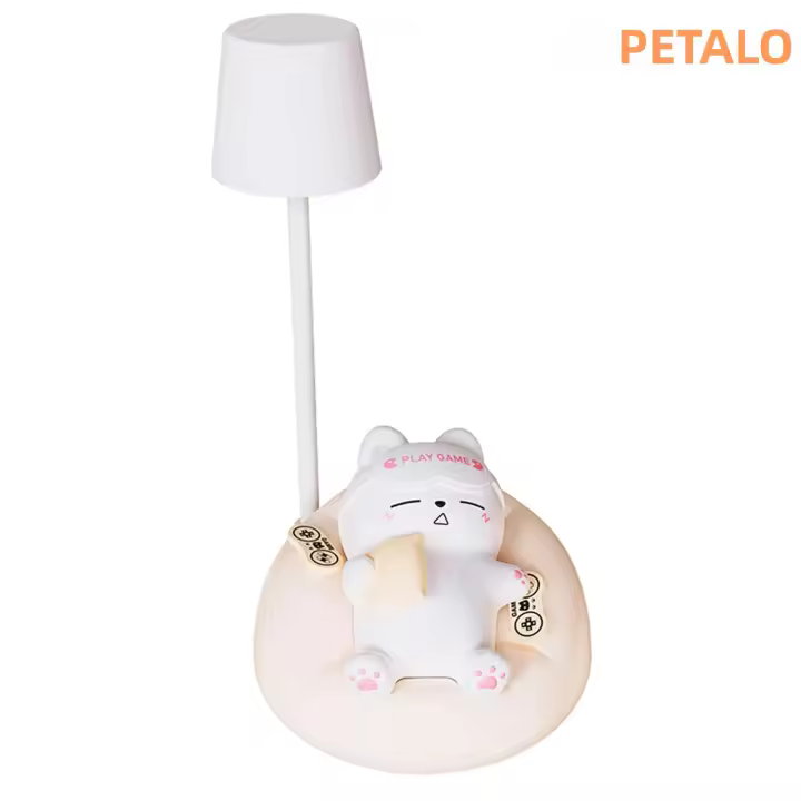 Lámpara Nocturna De Gato Lindo Recargable Para Decoración De Habitación Y Cama Regalo De Cumpleaños Para Niños Forma De Dibujos Animados En Silicona Luz LED Táctil - 1
