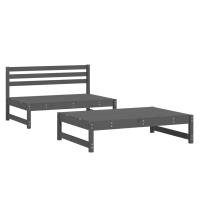 vidaXL Juego de muebles de jardín 2 pzas madera maciza de pino Pino natural, Pino blanco, Pino gris Conjunto Terraza Muebles Jardín Exterior Juego de Muebles de jardín Mueble Jardín Exterior Muebles de Salon Exterior - details 1