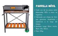 Barbacoa Parrilla Movil Fogonero Fogon Carbon Parrilla Argenina Premium Aire Libre, con Ruedas, Incluye accesorios, Color Negro. Medidas 105x98x50 cm - details 1