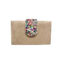 Bolso de Fiesta Bolso de mano Antelina con cierre de piedras multicolores medidas 19.5 x 10.5 cm - details 2