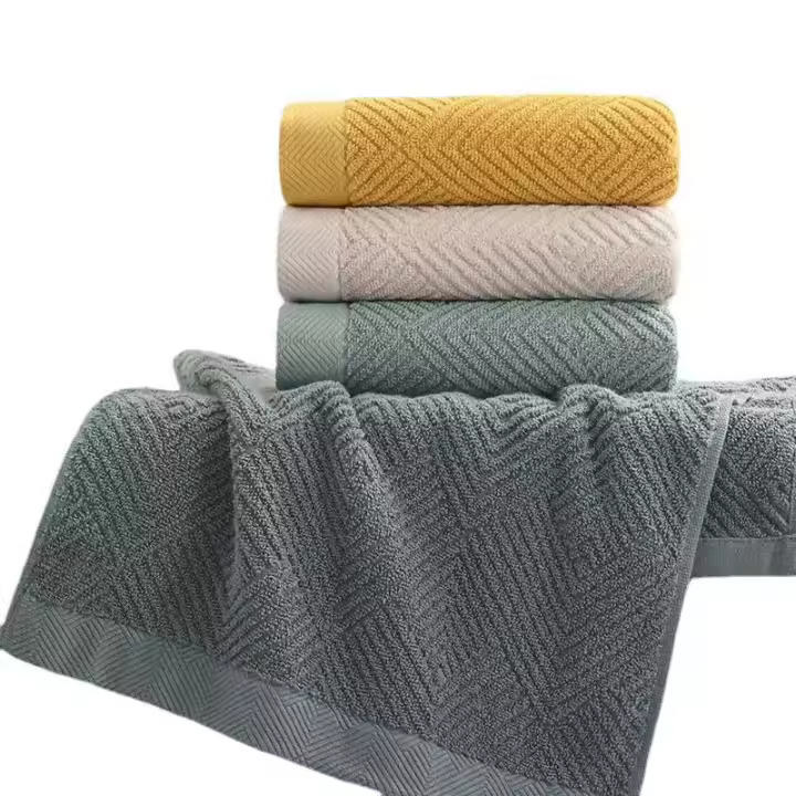 Toalla De Baño Suave Y Absorbente De Algodón En Color Sólido Toallas Multipropósito Para El Hogar Y El Baño - 1
