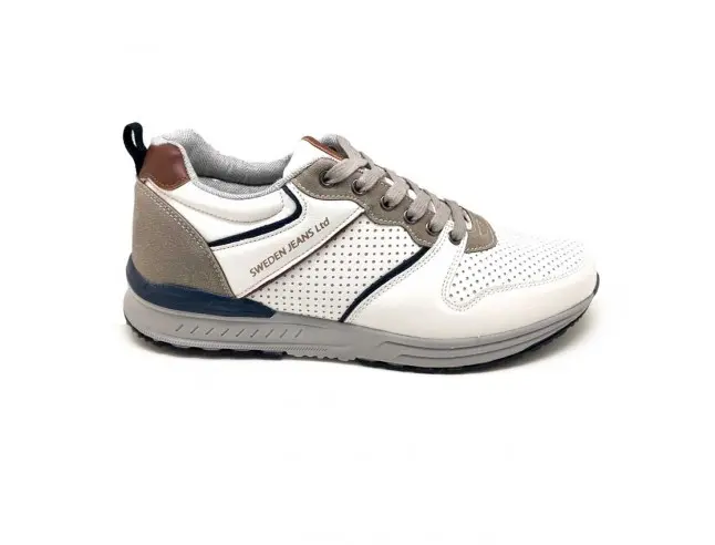 Affari Of Sweden Zapatos Casual Hombre Deportiva Estilo Blanco Cómoda - 1
