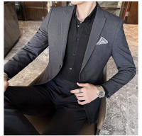Traje De Boda Para Hombre 2025 Moda Elegante Conjunto De Dos Piezas Ajustado M-4XL Pantalones De Banquete Todo En Uno - details 15