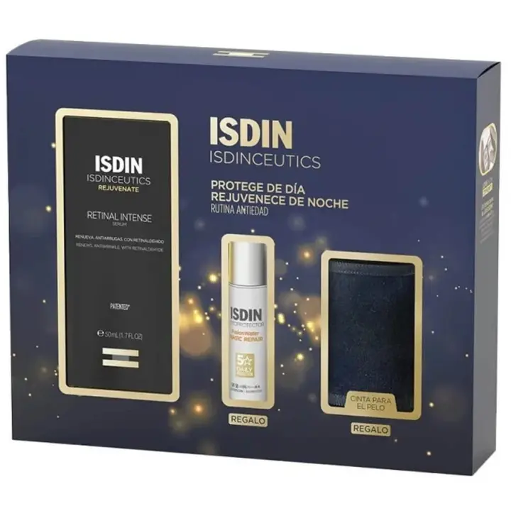 Isdinceutics Retinal Intense Sérum 50 ml + Regalo Fotoprotector Fusión Water Magic Repair 10 ml Y Cinta Para El Pelo Pack - 1