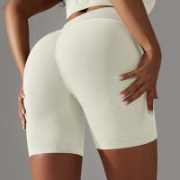 Shorts De Yoga De Cintura Alta Con Control De Abdomen Leggings De Fitness Con Rayas Resistentes Al Agachamiento Shorts De Entrenamiento Sin Costuras - details 19