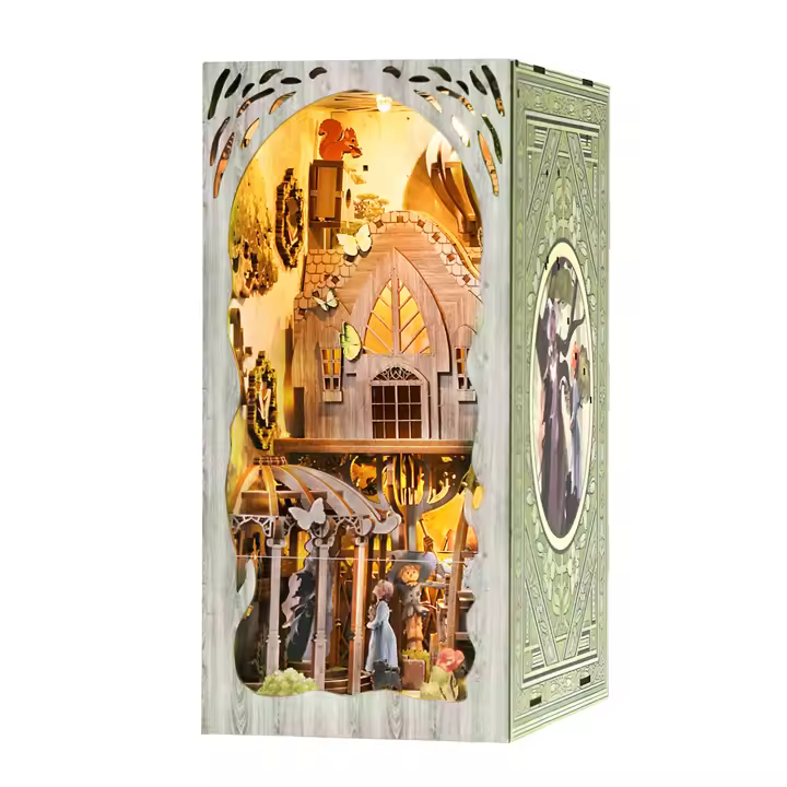 DAM. El viaje de Dorothy. Book Nook de madera, diseño 3D realista con gran detalle, cubierta y luces led. 292 piezas. 12x18x25cm. - 1