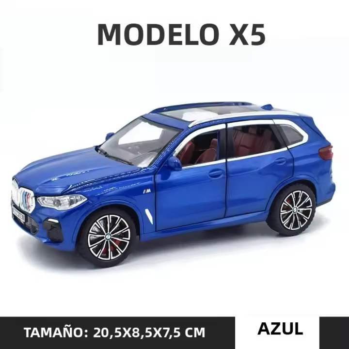 Coche De Juguete De Aleación X5 Escala 1:24 SUV Con Función De Retroceso Y Sonido Luz Regalo Para Niños Coleccionables De Metal - 1