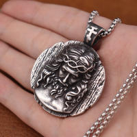 Colgante De Crisóstomo De Acero Inoxidable En Forma De Cruz Con Cadena Joyería De Moda Para Hombres Regalo Ideal - details 2