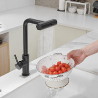 Grifo De Cocina Retráctil En Acero Inoxidable Con Manijera Para Agua Caliente Y Fría Efecto Anti-salpicaduras Para Lavado De Verduras Y Fregadero - details 0