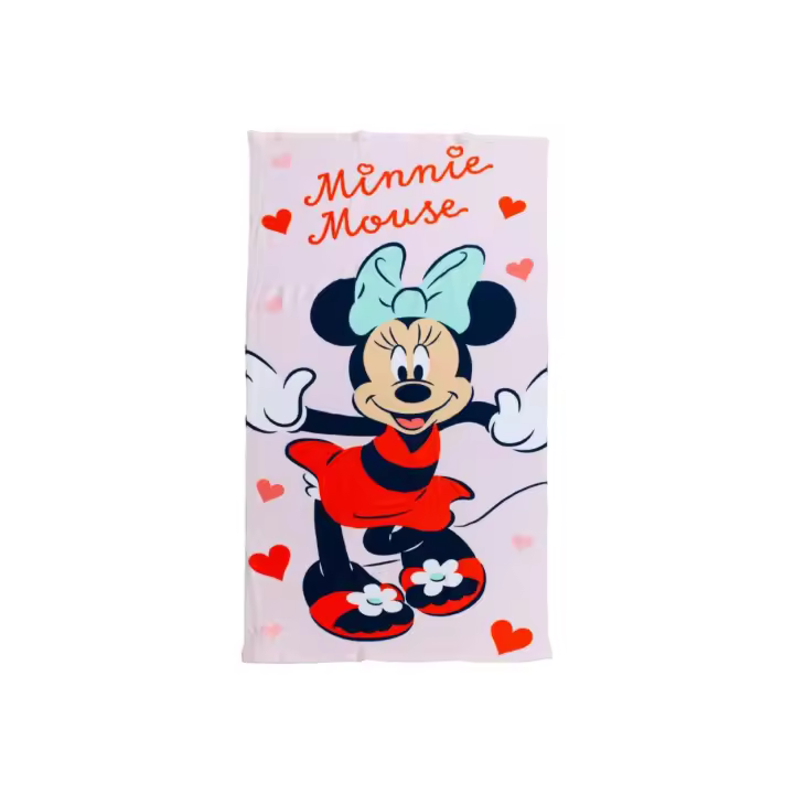 SUN & SURF Toalla de playa Infantil MINNIE Licencia Disney Original, Microfibra Rizo, Suave y Absorbente, Ideal para Piscina, Playa o Campo - 1