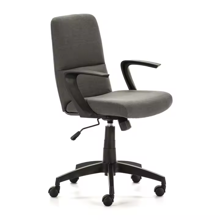 VS Venta-Stock Sillón de Oficina Teo Gris Claro/oscuro Ajustable con Apoyabrazos - 1