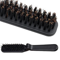 Cepillo De Pelo De Cerda De Jabalí Negro Plegable Portátil Masajeador Suave Para Viajes Herramienta De Peinado Para Hombres Y Mujeres Regalo Salon - details 7