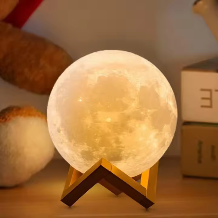 Luz Nocturna De Luna 3D Regalo De Navidad Atmosfera Romántica Luz Blanca Cálida Duradera 16 Colores Para Niños Fiesta Bar - 1
