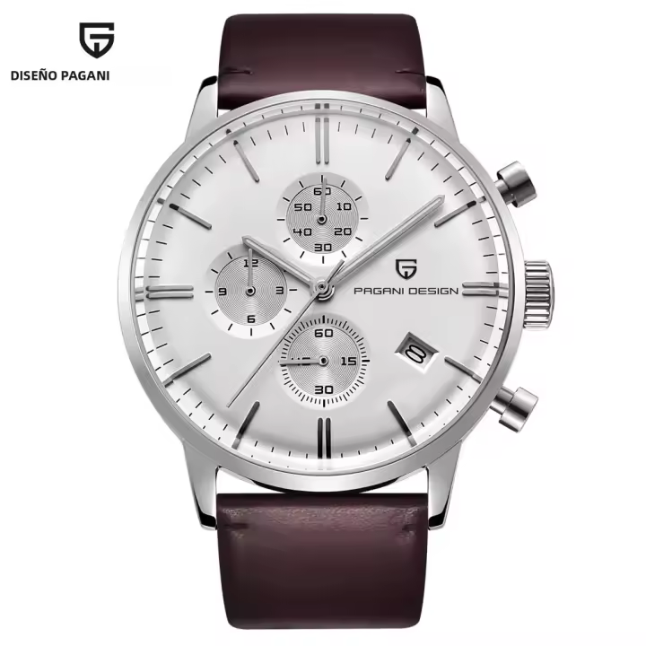 Reloj De Pulsera Deportivo De Lujo Para Hombre PAGANI DESIGN Cuero Genuino 30M Impermeable Calendario Completo Resistente Al Choque Quartzo - 1