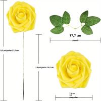 27pcs Flores Artificiales Rosas Con Tallo Para Fiestas DIY Bodas Centros De Mesa Arreglos Empaque OPP - details 0
