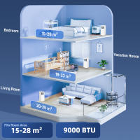 HOMCOM Aire Acondicionado Portátil 3 en 1 9000 BTU Enfriador Ventilador Deshumidificador 24,1 L/Día con Control Remoto Pantalla LED Temporizador 24h 2 Velocidades para Habitación 28m² Blanco - details 0