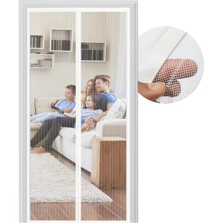 Magnetic Mosquito Net 185 x 205 cm for Door, Professional Window Door, Insect Protection, Easy to Install, White - 1