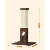 Rascador para Gatos de 73 cm, Poste de Sisal Natural con Pelota de Peluche, Protección contra Arañazos para Muebles, Marrón Vintage - details 5