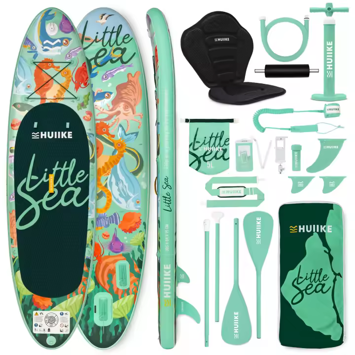 Tabla Paddle Surf Hinchable con Accesorios Premium - HUIIKE | Tabla Padel Surf Hinchable con Remo Doble Uso y Asiento Kayak | Stand Up Paddle Board Gran Estabilidad y Resistencia | Pádel SUP Board - 1
