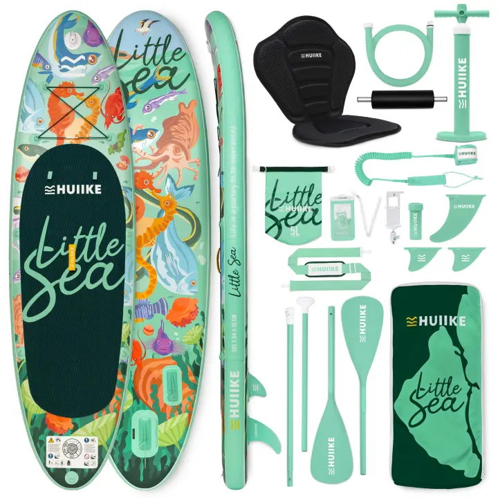 Tabla Paddle Surf Hinchable con Accesorios Premium - HUIIKE | Tabla Padel Surf Hinchable con Remo Doble Uso y Asiento Kayak | Stand Up Paddle Board Gran Estabilidad y Resistencia | Pádel SUP Board - 1