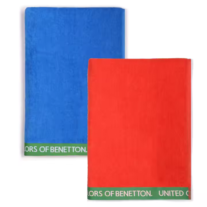 UNITED COLORS OF BENETTON Set de 2 Toallas de Playa 90x160cm 380GSM Velour 100% Algodón - 1