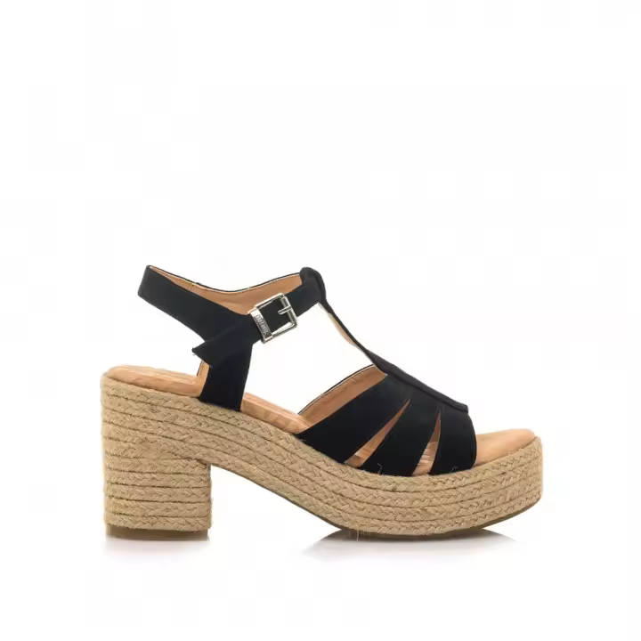 MUSTANG 51820 C55553 Sandalias plataforma mujer 32095 24V SANDALIA PLATAFORMA YUTE NEGRO - 1