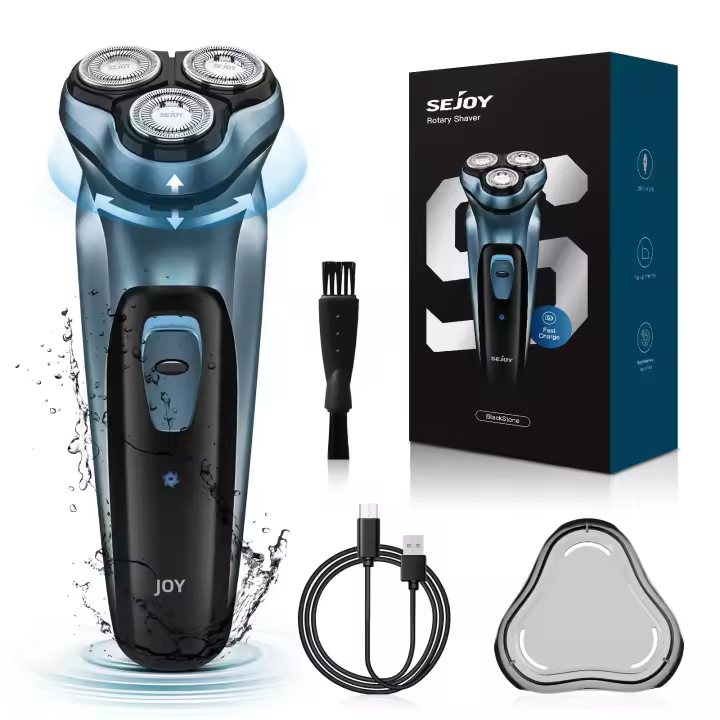 Afeitadora Eléctrica Sejoy Para Hombres Recargable a Prueba De Agua Afeitadora Rotatoria Portátil Para Viajes Con Recortador De Barba Regalo Ideal - 1